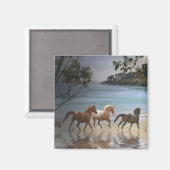 Paarden op het strand Magnet (Voorkant / Achterkant)