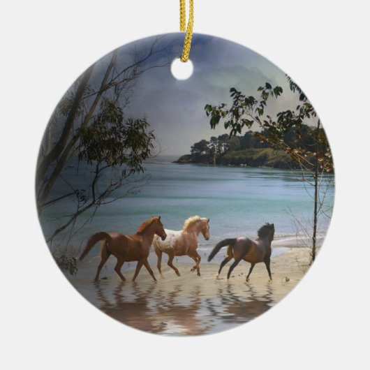 Paarden op het strand Ornament (Voorkant)