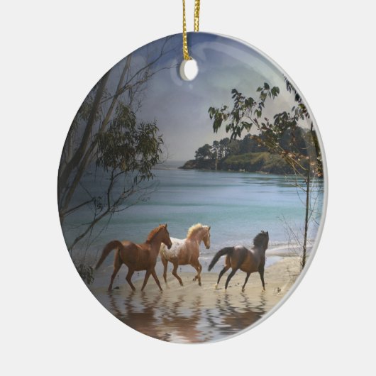 Paarden op het strand Ornament (Links)
