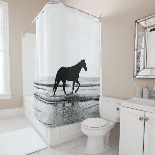 Paarden op het strand Shower Curtain Douchegordijn (In situ)