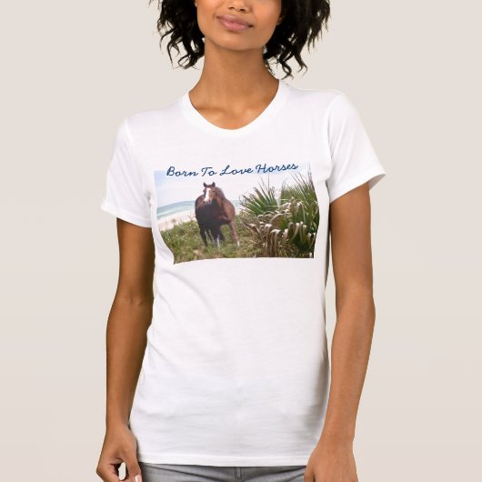Paarden op het strand van T-Shirt (Voorkant)