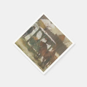 Paarden op kerstdag servet (Hoek)