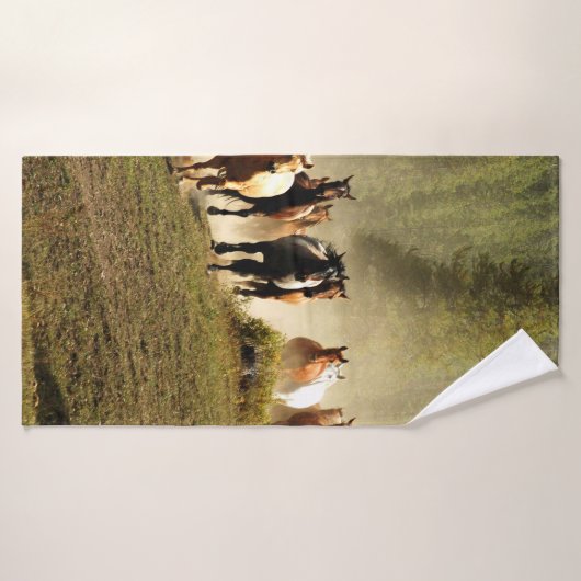 paarden op Montana ranch Badhanddoek (Badhanddoek)