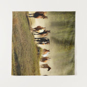 paarden op Montana ranch Wandkleed (Voorkant (horizontaal))