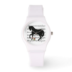 "Paarden op muziekblad" Horloge