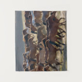 Paarden op ranch, Inner Mongolië, China Wandkleed (Voorkant)