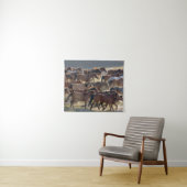 Paarden op ranch, Inner Mongolië, China Wandkleed (In Situ (horizontaal))