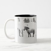 Paarden op ranch tweekleurige koffiemok (Links)