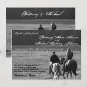 Paarden op rustieke huwelijksuitnodigingen kaart (Voorkant / Achterkant)