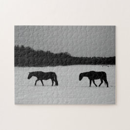Paarden op sneeuw 11x14 252pc jpcnm legpuzzel