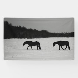 Paarden op sneeuw bnrcna spandoek