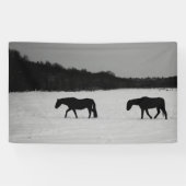 Paarden op sneeuw bnrcnm spandoek (Horizontaal)