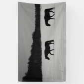 Paarden op sneeuw bnrcnm spandoek (Verticaal)