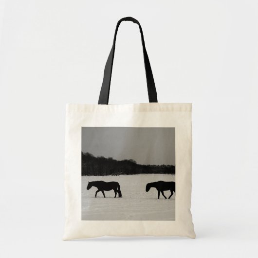 Paarden op sneeuw BTCNA Tote Bag (Voorkant)