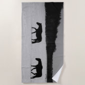 Paarden op sneeuw btcnm strandlaken (Voorkant)