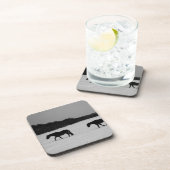 Paarden op sneeuw coastercnm bier onderzetter (Rechterzijde)