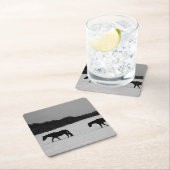 Paarden op sneeuw coastercnm kartonnen onderzetters (Insitu)