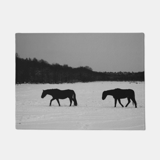 Paarden op sneeuw dmcna deurmat (Voorkant)