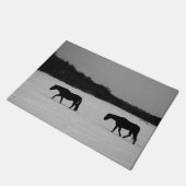 Paarden op sneeuw dmcna deurmat (Schuin)