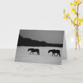 Paarden op sneeuw gccna kaart (Gele Bloem)