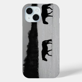 Paarden op sneeuw iphcnm iPhone 15 case