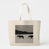 Paarden op sneeuw jtcna grote tote bag (Achterkant)