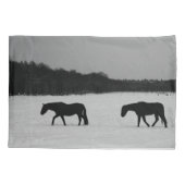 Paarden op sneeuw PCNM Kussensloop (Achterkant)