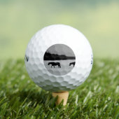 Paarden op sneeuw SSF GBCNA Golfballen (Insitu Shirt)