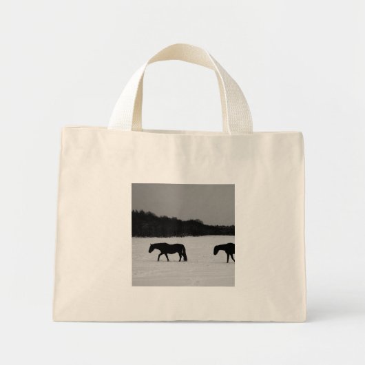 Paarden op sneeuw TTCNA Mini Tote Bag (Voorkant)