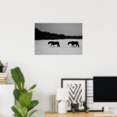 Paarden op sneeuw wapcna poster (Thuiskantoor)