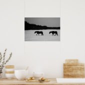Paarden op sneeuw wapcna poster (Keuken)