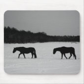 Paarden op sneeuwcn muismat (Voorkant)