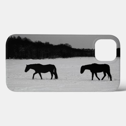 Paarden op sneeuwriffen Case-Mate iPhone case (Achterkant (horizontaal))