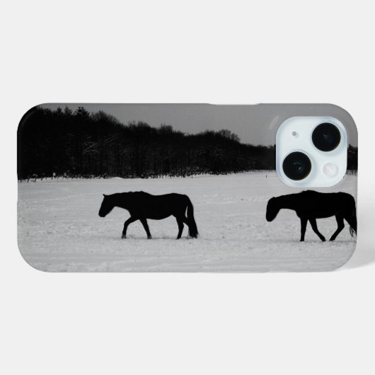 Paarden op sneeuwriffen Case-Mate iPhone case (Achterkant (horizontaal))