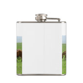 Paarden op weide - Landschapsfoto Heupfles (Achterkant)