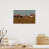 Paarden op Western bereik Poster (Keuken)