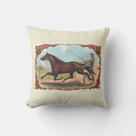 Paarden op wielen met  paardenraces kussen