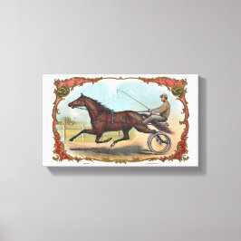 Paarden op wielen -  paardenraces canvas afdruk