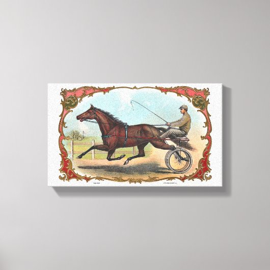 Paarden op wielen - paardenraces canvas afdruk (Voorkant)