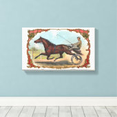 Paarden op wielen - paardenraces canvas afdruk (Insitu (Houten vloer))