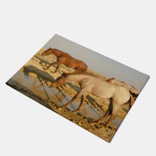 Paarden Op zoek naar Water Deurmat (Schuin)