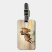 Paarden op zonsondergang bagagelabel (Voorkant verticaal)