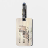 Paarden op zonsondergang bagagelabel (Achterkant verticaal)