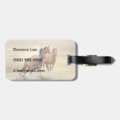 Paarden op zonsondergang bagagelabel (Achterkant horizontaal)