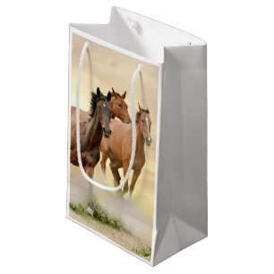 Paarden op zonsondergang klein cadeauzakje
