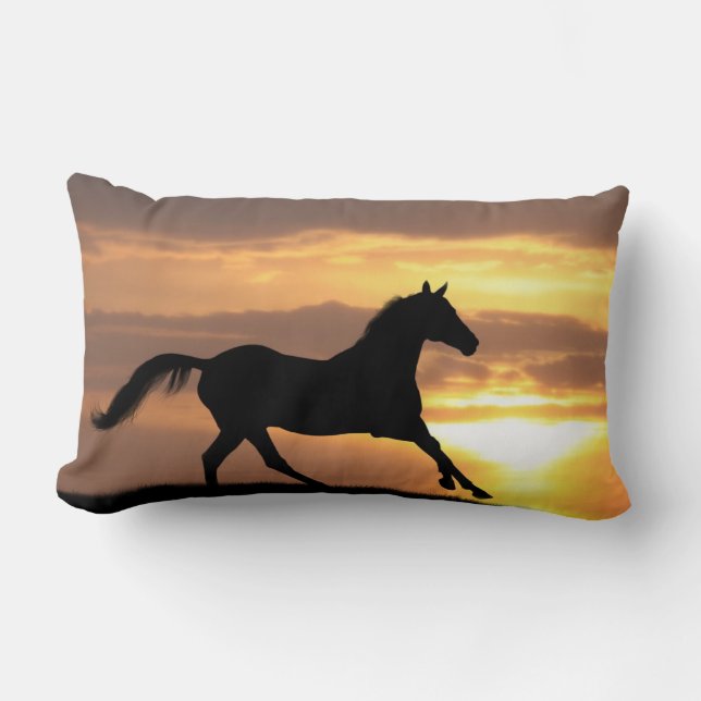 Paarden op zonsondergang kussen (Voorkant)