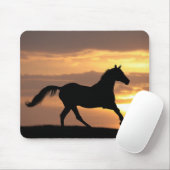 Paarden op zonsondergang muismat (Met muis)