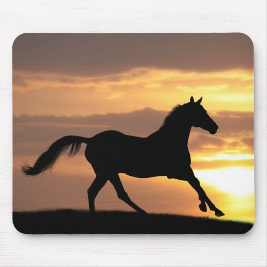 Paarden op zonsondergang muismat (Voorkant)