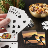 Paarden op zonsondergang pokerkaarten (Insitu)
