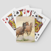 Paarden op zonsondergang pokerkaarten (Achterkant)